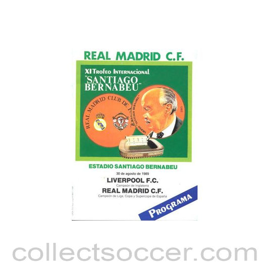 1989 - Real Madrid v Liverpool official programme 30/08/1989