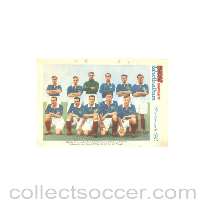 Portsmouth FC colour team photograph - Rekord Magazine