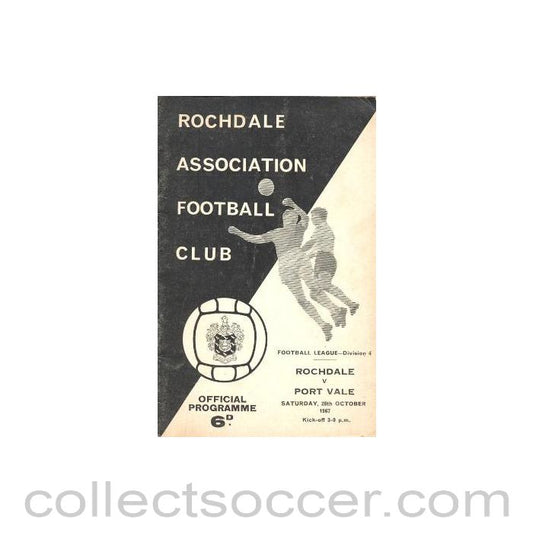 1967 - Rochdale v Port Vale official programme 28/10/1967 Football League
