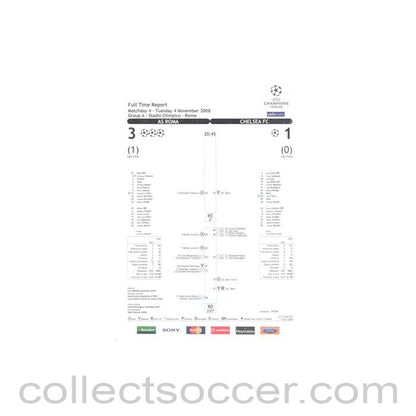 2008 - Roma v Chelsea Full Time Report 04/11/2008 Champions League