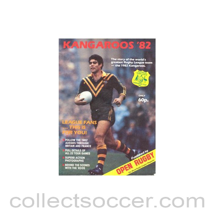 1982 - Rugby - Australian Rugby League Kangaroos Tour 1982 official programme