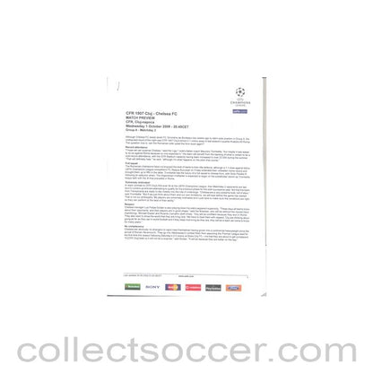 SFR Cluj v Chelsea PressKit 01/10/2008