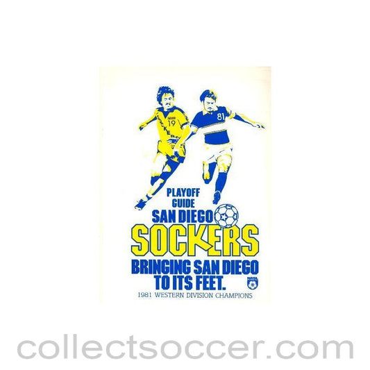 1981 San Diego Sockers v Jacksonville Tea Men official programme