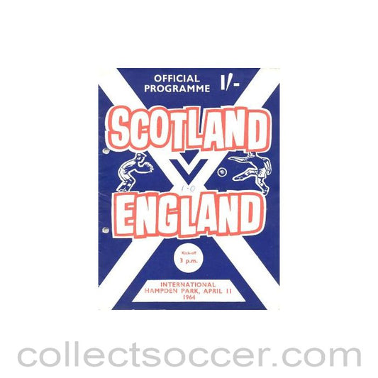 1964 Scotland v England official programme 11/04/1964