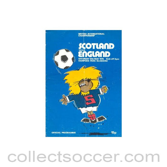 1974 Scotland v England official programme 18/05/1974