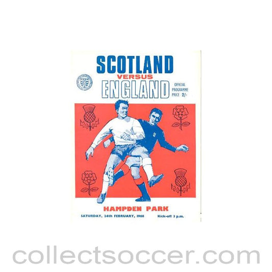 1968 Scotland v England official programme 24/02/1968