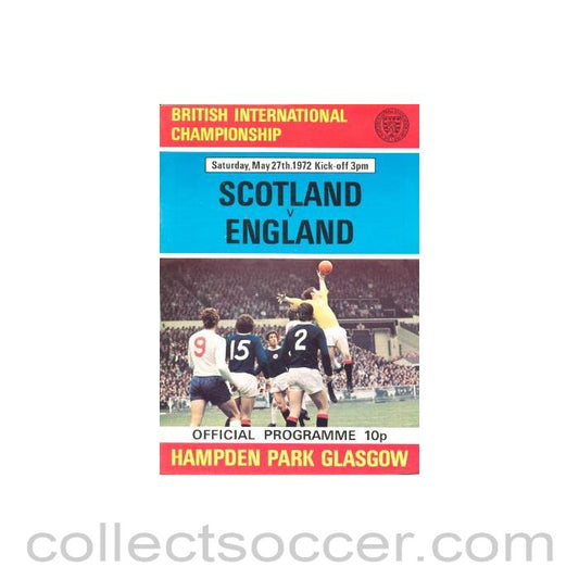 1972 Scotland v England official programme 27/05/1972