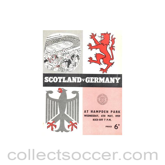 1959 Scotland v Germany official programme 06/05/1959 at Hampden Park