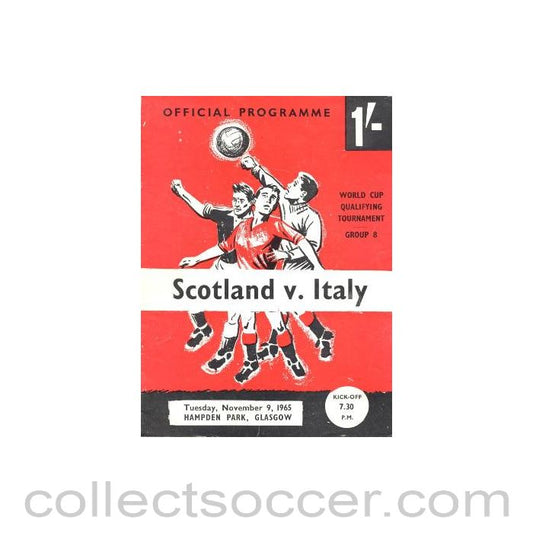 1965 Scotland v Italy official programme 09/11/1965