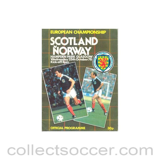 1978 Scotland v Norway official programme 25/10/1978