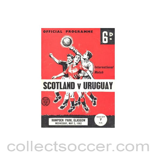 1962 Scotland v Uruguay official programme 02/05/1962