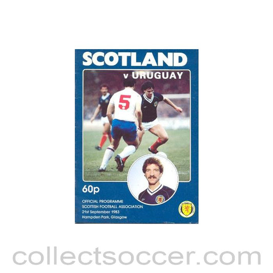 1983 Scotland v Uruguay official programme 21/09/1983