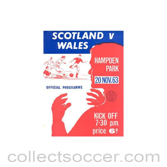 1963 Scotland v Wales official programme 20/11/1963 at Hampden Park