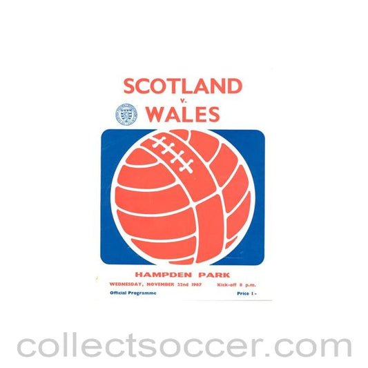 1967 Scotland v Wales official programme 22/11/1967
