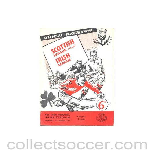 1957 - Scottish League v Irish League official programme 09/10/1957