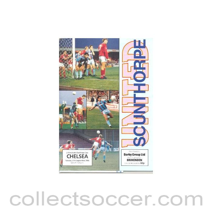 1988 - Scunthorpe vChelsea official programme 27/09/1988