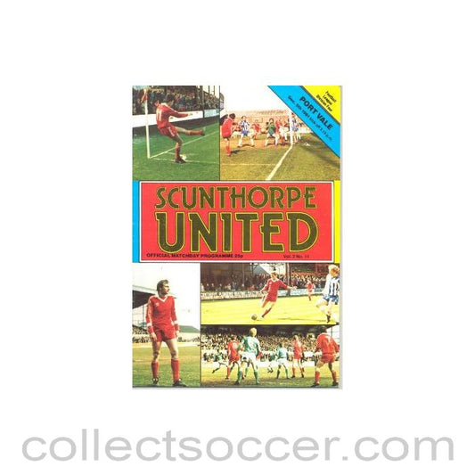 1981 - Scunthorpe United v Port Vale official programme 05/12/1981 Football League
