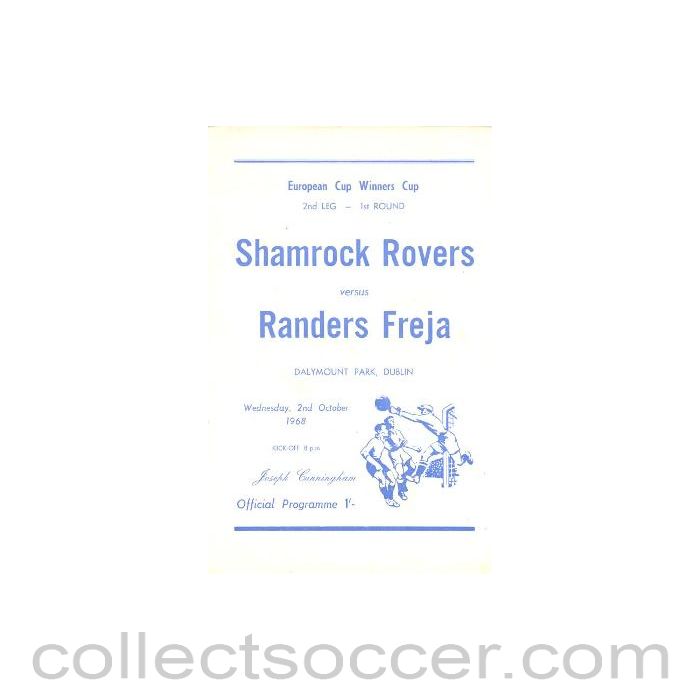 1968 - Shamrock Rovers v Randers Freja official programme 02/10/1968
