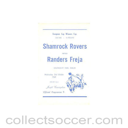 1968 - Shamrock Rovers v Randers Freja official programme 02/10/1968