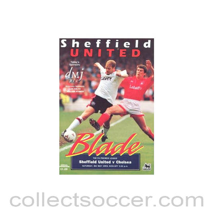1993 - Sheffield United vChelsea official programme 08/05/1993 Premier League