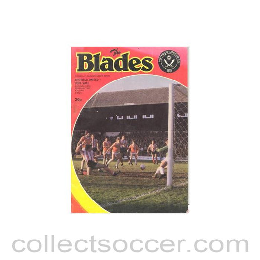 1982 - Sheffield United v Port Vale official programme 27/02/1982 Football League