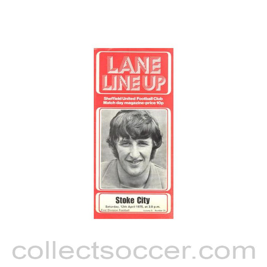 1975 - Sheffield United v Stoke City official programme 12/04/1975 Football League Cup