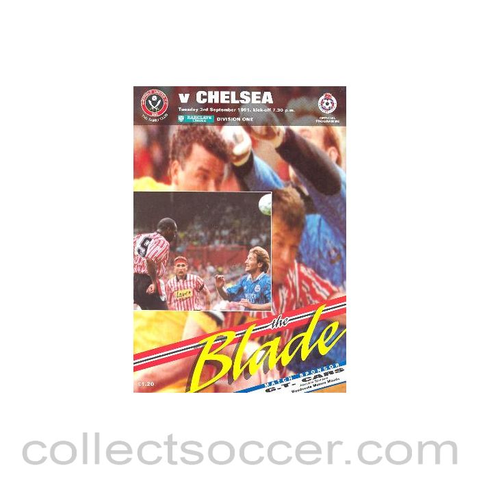 1991 - Sheffield United vChelsea official programme 03/09/1991