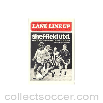 1972 - Sheffield United vChelsea official programme 16/09/1972