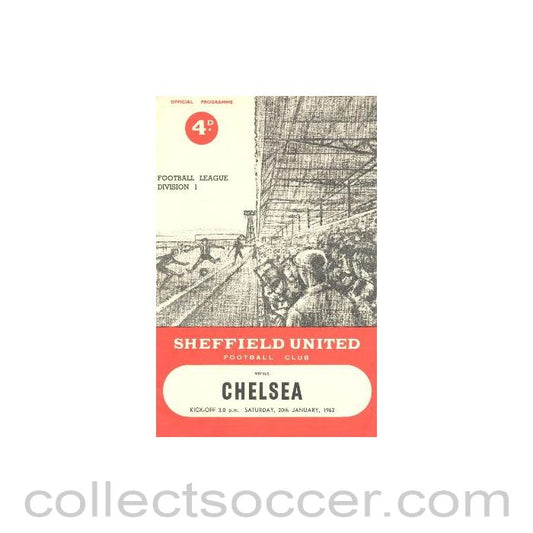 1962 - Sheffield United v Chelsea official programme 20/01/1962