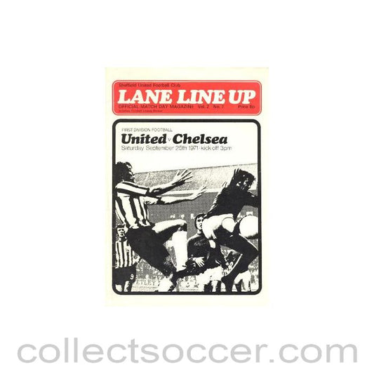 1971 - Sheffield United vChelsea official programme 25/09/1971