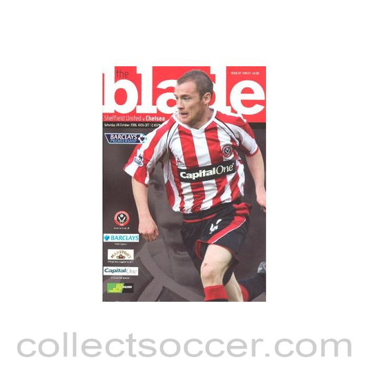 2006 - Sheffield United vChelsea official programme 28/10/2006,