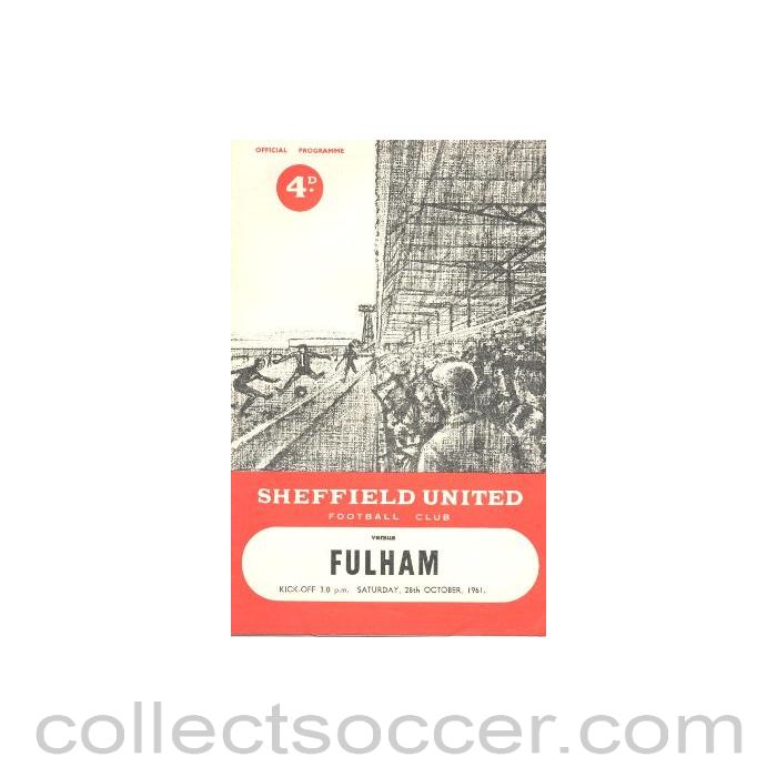 1961 - Sheffield United v Fulham official programme 28/10/1961