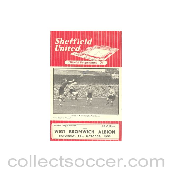 1953 - Sheffield United v West Bromwich Albion official programme 17/10/1953