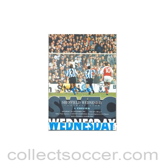 1991 - Sheffield Wednesday v Chelsea official programme 07/12/1991