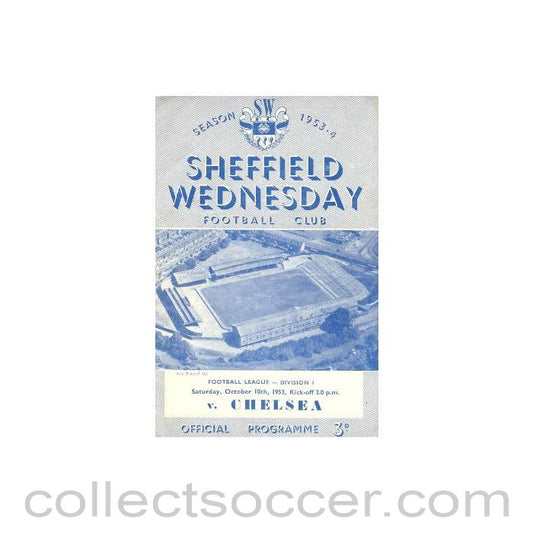 1953 - Sheffield Wednesday vChelsea official programme 10/10/1953