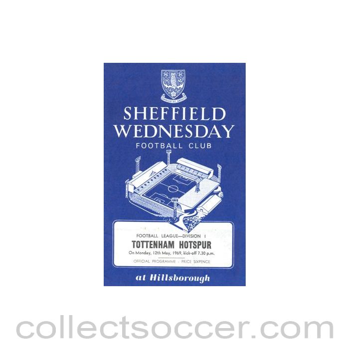 1969 - Sheffield Wednesday v Tottenham Hotspur official programme 12/05/1969 Football League