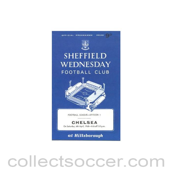 1968 - Sheffield Wednesday vChelsea official programme 06/04/1968