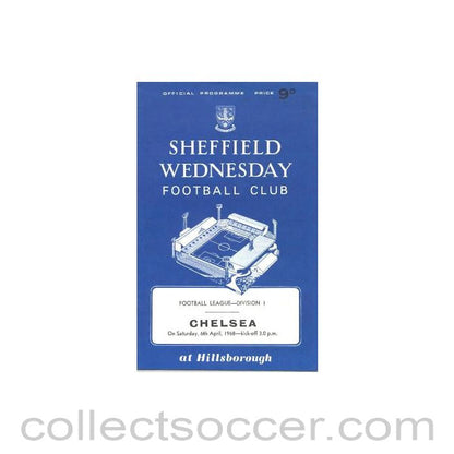 1968 - Sheffield Wednesday vChelsea official programme 06/04/1968