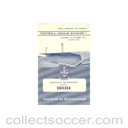 1961 - Sheffield Wednesday v Chelsea official programme 07/10/1961