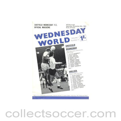 1969 - Sheffield Wednesday vChelsea official programme 08/11/1969