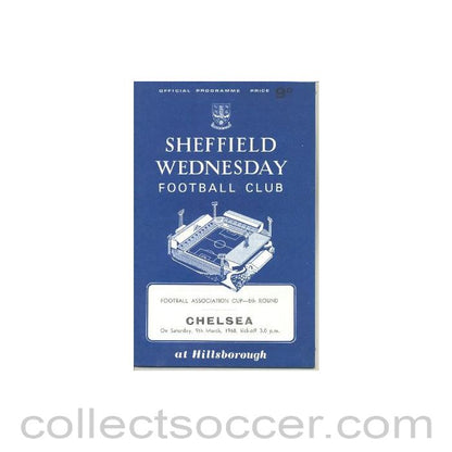 1968 - Sheffield Wednesday vChelsea official programme 09/03/1968