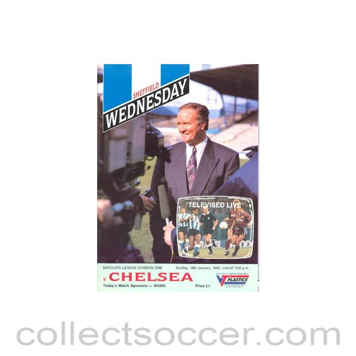1990 - Sheffield Wednesday vChelsea official programme 14/01/1990