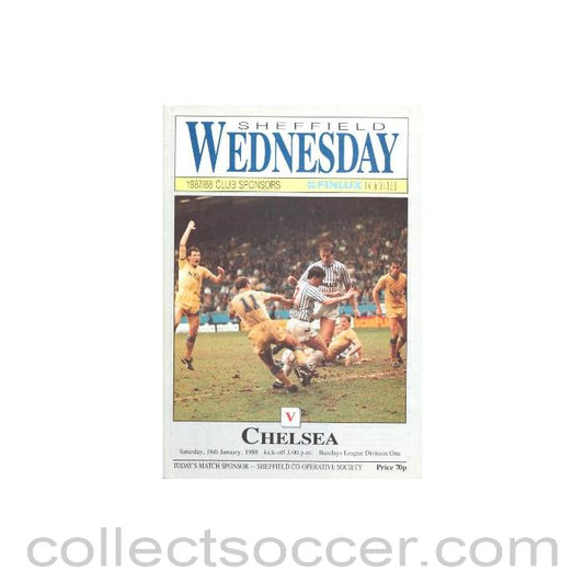 1988 - Sheffield Wednesday vChelsea official programme 16/01/1988