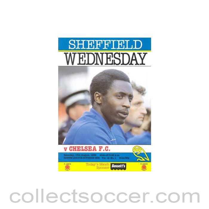 1985 - Sheffield Wednesday vChelsea official programme 17/08/1985