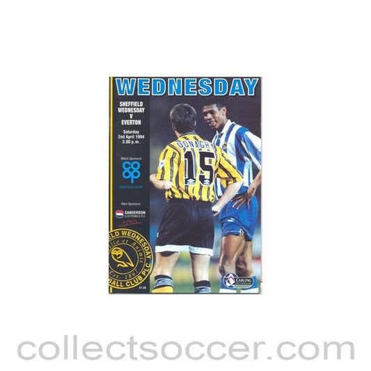 1994 - Sheffield Wednesday v Everton official programme 02/04/1994