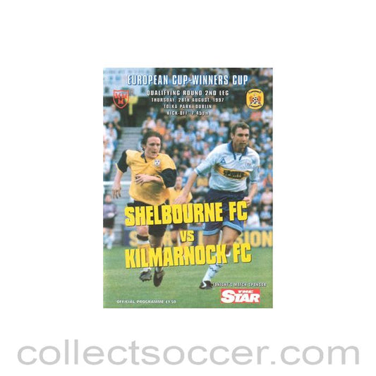 1997 - Shelbourne v Kilmarnock official programme 28/08/1997 Cup Winners Cup