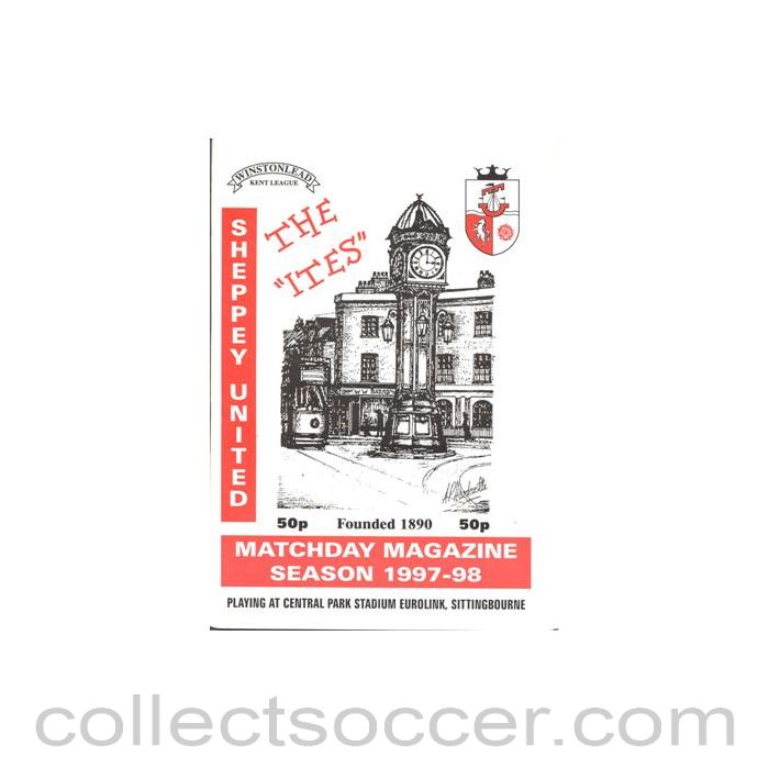 1998 - Sheppey United v Herne Bay official programme 28/03/1998 Kent League Semi-Final