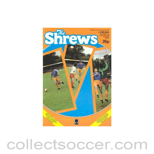 1983 - Shrewsbury Town vChelsea official programme 01/01/1983