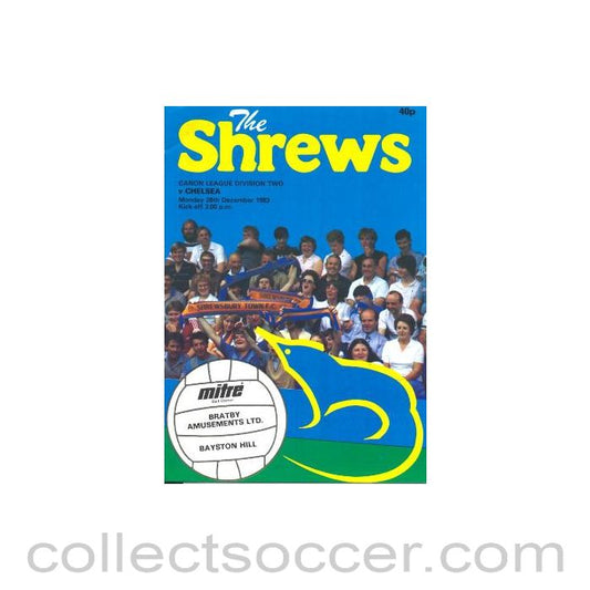 1983 - Shrewsbury Town vChelsea official programme 26/12/1983