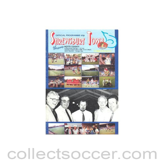 1989 - Shrewsbury Town v Notts County official programme 22/08/1989 Littlewoods Cup